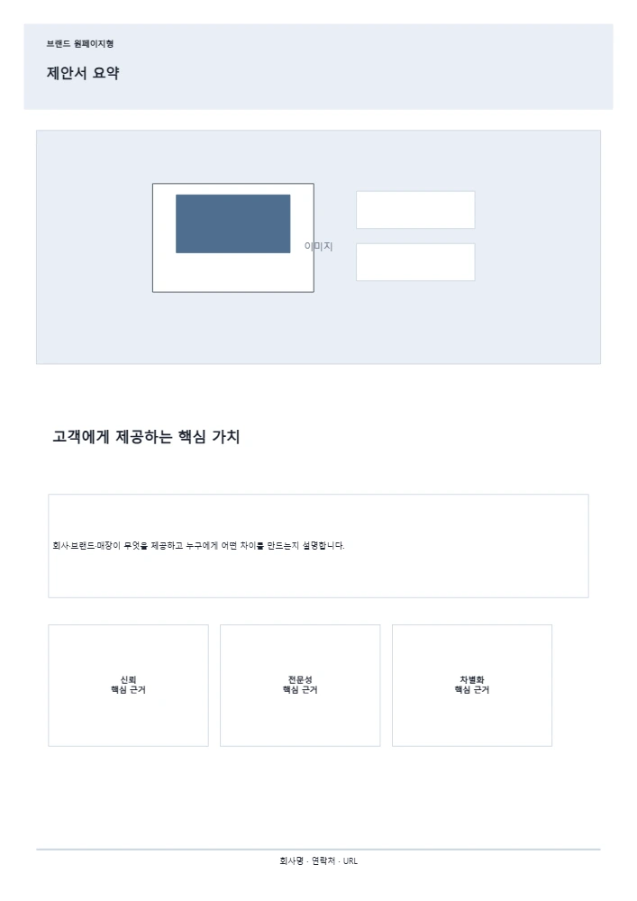 제안서 요약 템플릿 미리보기
