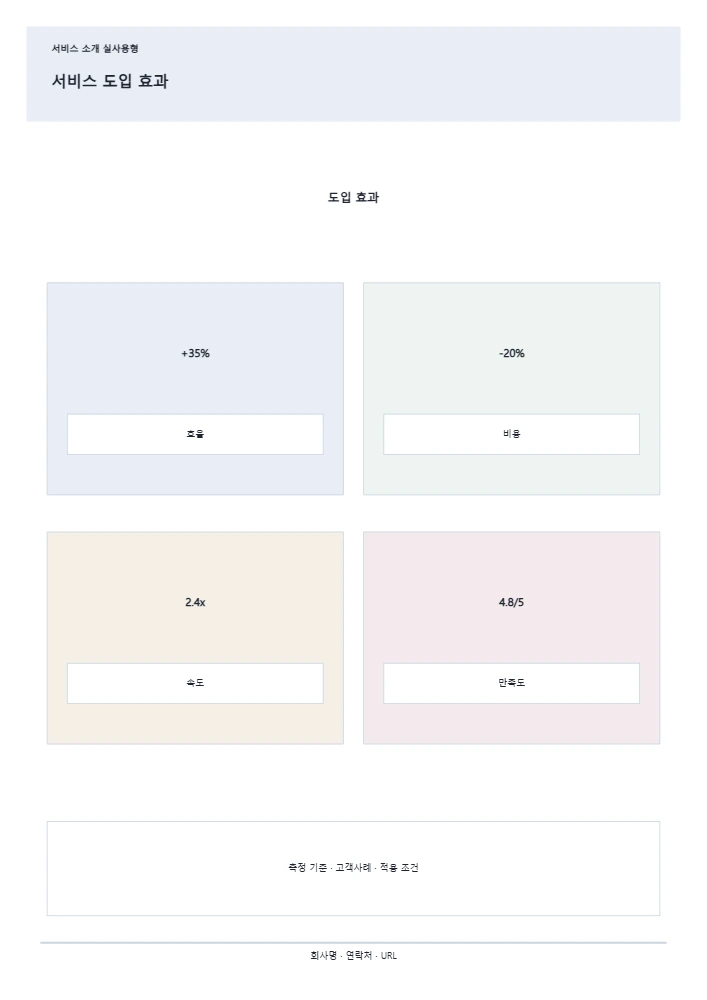 서비스 도입 효과 템플릿 미리보기