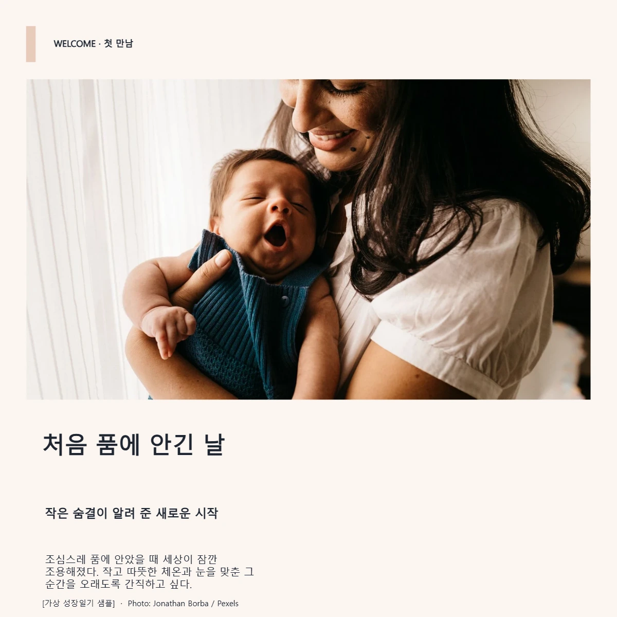 처음 품에 안긴 날의 공개 대표 이미지