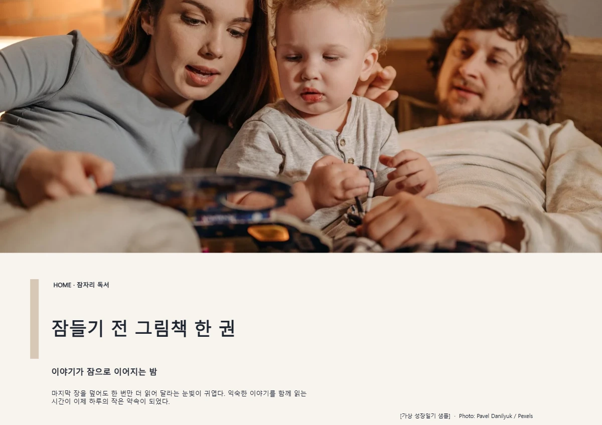 잠들기 전 그림책 한 권의 공개 대표 이미지